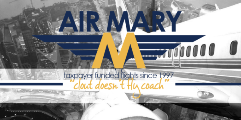 HERE WE GO: There Are More Examples Of Mary’s Billing The Taxpayer For Fundraising Trips