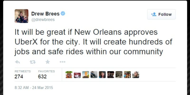 Drew Brees To New Orleans City Council: ‘Legalize Uber!’