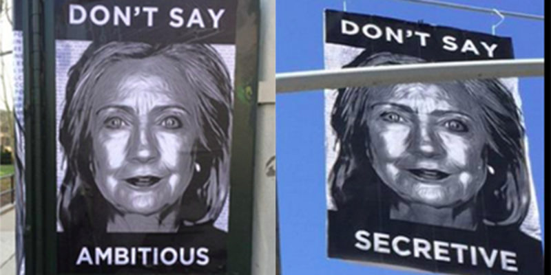 How This Ingenious Anti-Hillary Clinton Street Art Will Win Over Millennials
