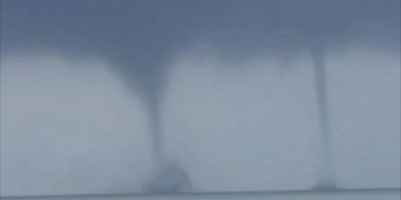BAD WEATHER BLUES? Check Out This Incredible Triple Water Spout Spotted In Lake Pontchartrain Today