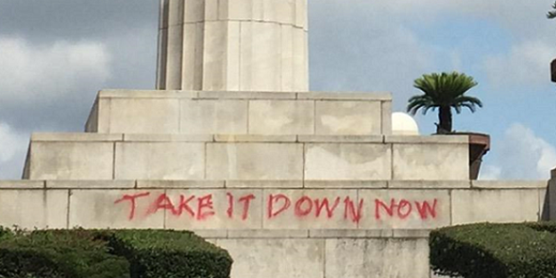 EXCLUSIVE: Days After Lee Circle Removal Postponed, Anti-Monuments Activists Vandalize Monument