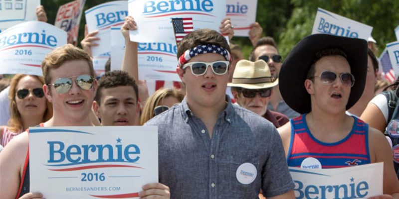 VIDEO: Bernie Sanders’ Goofball Supporters Boo Him For Supporting Hillary