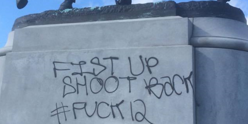 EXCLUSIVE: New Orleans Monument Vandalized With Message Threatening & Celebrating Murder Of Cops
