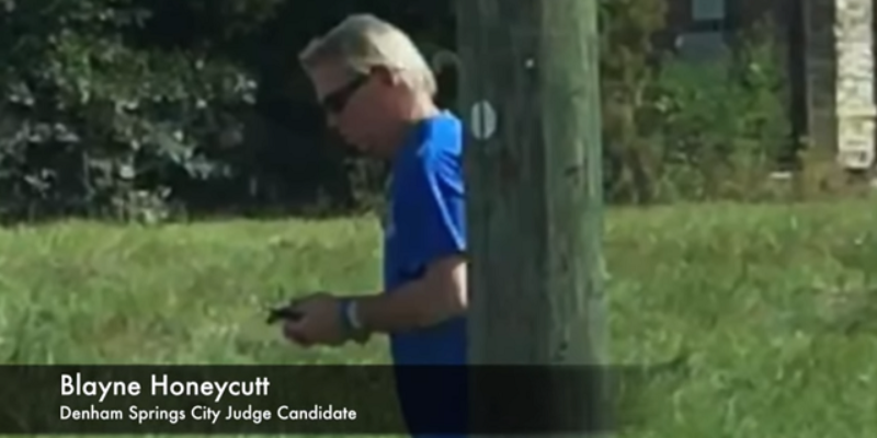 VIDEO: Calvin Fayard’s Law Partner Destroys His Opponent’s Campaign Sign