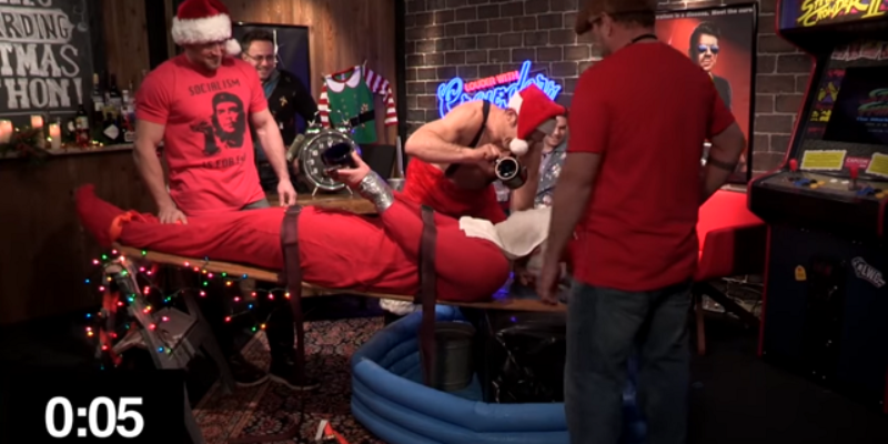 VIDEO: Watch Steven Crowder Get Waterboarded By A UFC Fighter For Christmas