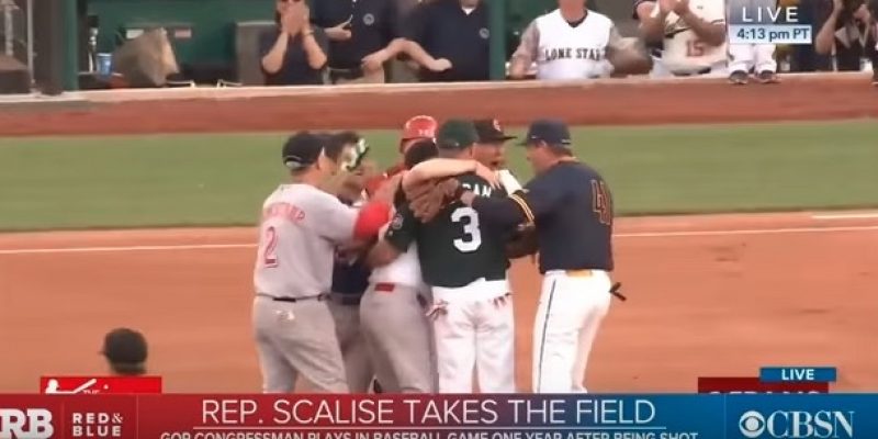 Scalise records first out in return to Congressional Baseball Game for Charity