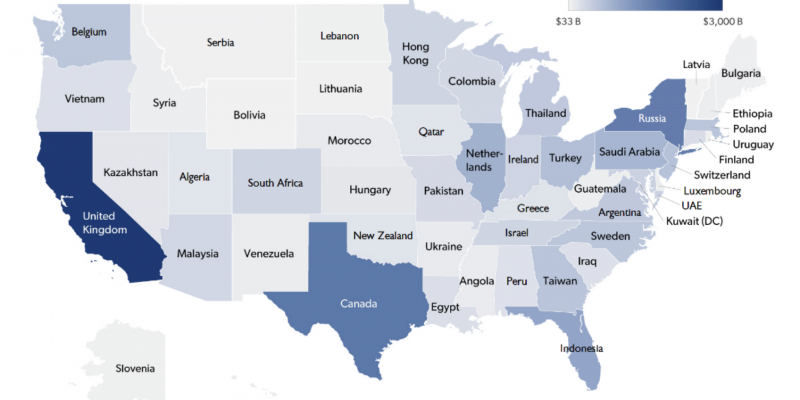 Report: Economic output in U.S. states dwarfs most countries