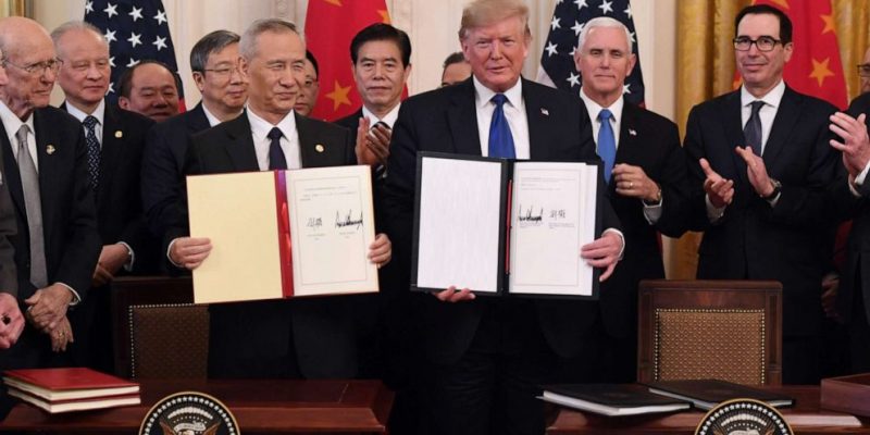 Trump Signs “Phase 1” Trade Deal With China, Ending Trade War