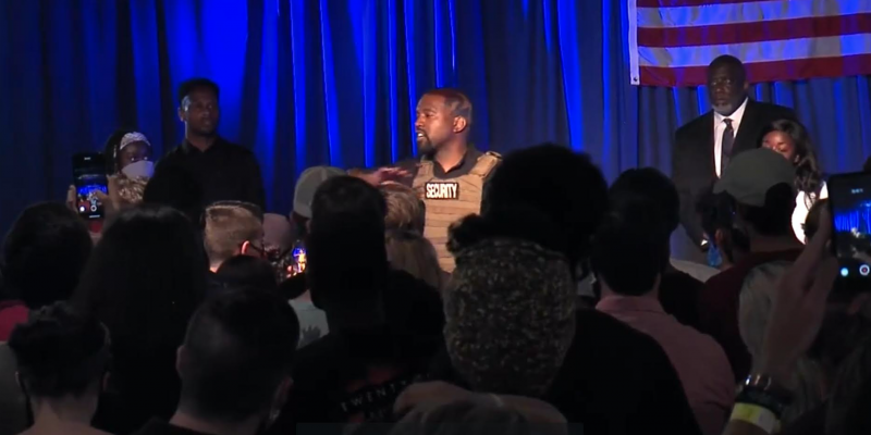 Kanye West Shares Emotional, Pro-Life Message at First Campaign Event