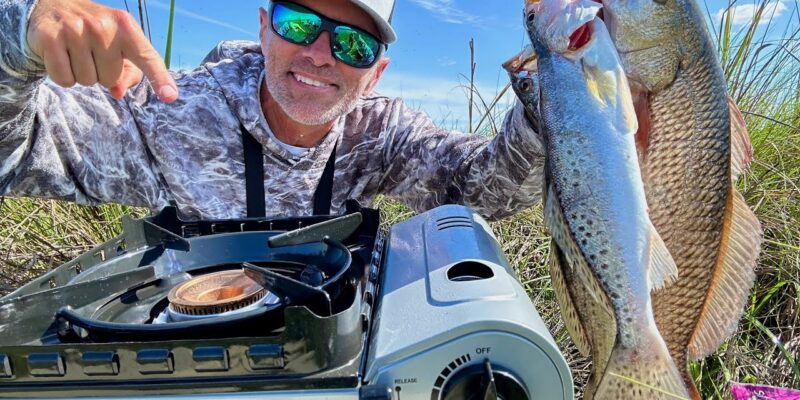 MARSH MAN MASSON: Topwater Action Has EXPLODED! (CATCH & COOK)