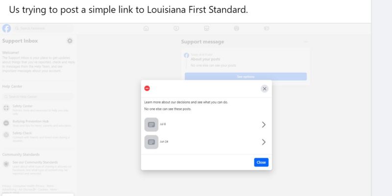 KOENIG: Facebook Censors The Hayride and The Louisiana First Standard