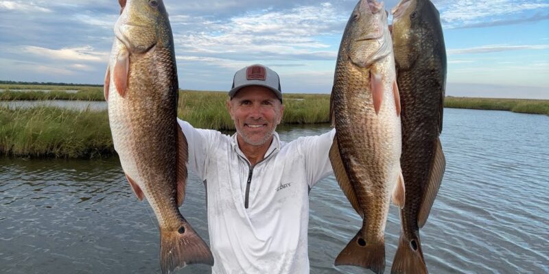 MARSH MAN MASSON: Light Tide, HEAVY Fishing Action! (Catch & Cook)